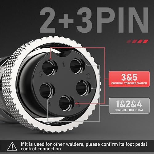 Miniatura 5 de YESWELDER Pedal de soldadura TIG, pedal de control de amplificador, compatible con TIG-200P ACDC TIG-205P YWT-200DC y otras máquinas con control de