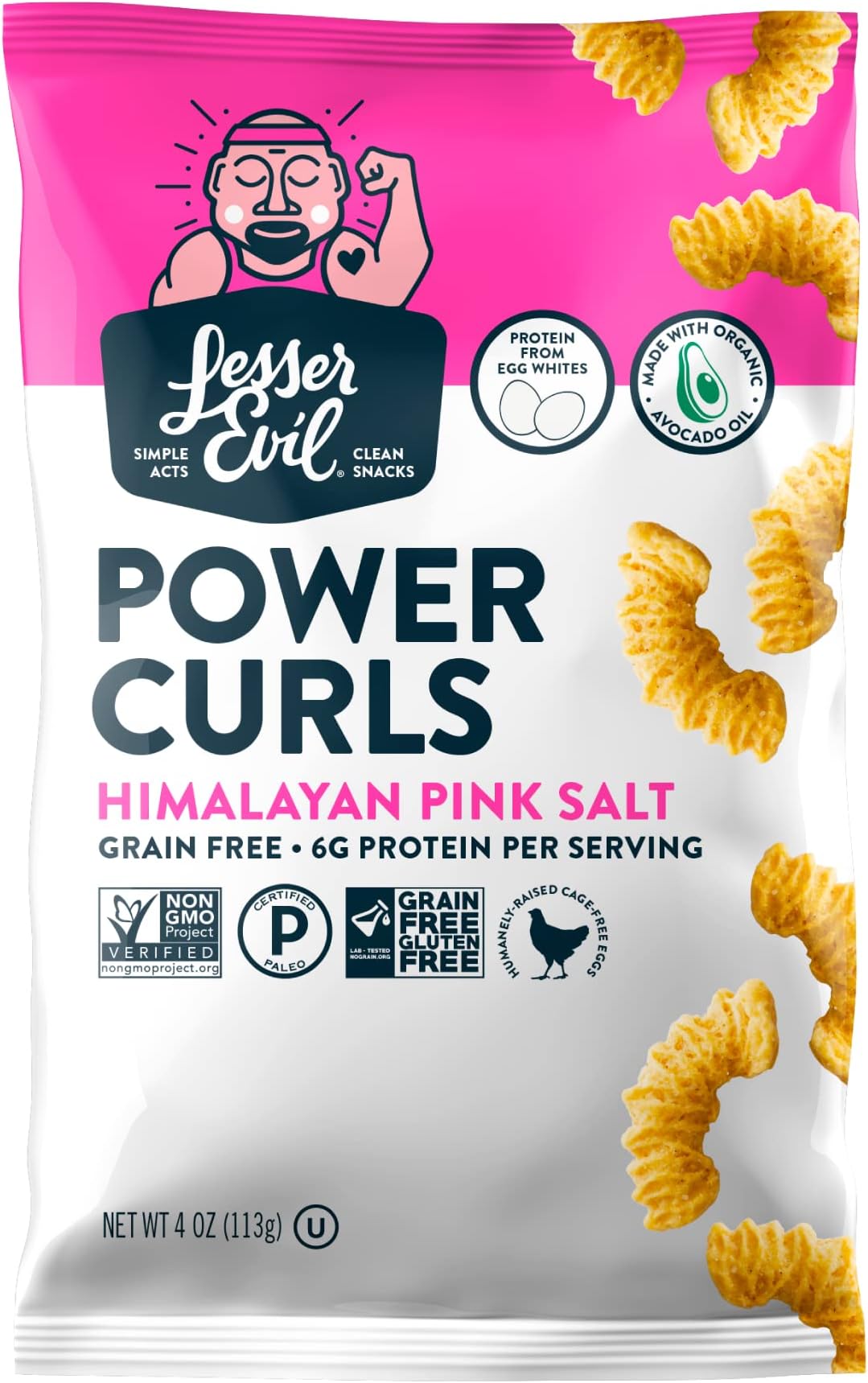 Lesserevil, Power Curls Himalayan Pink Salt, 4 Ounce (Packaging may vary)