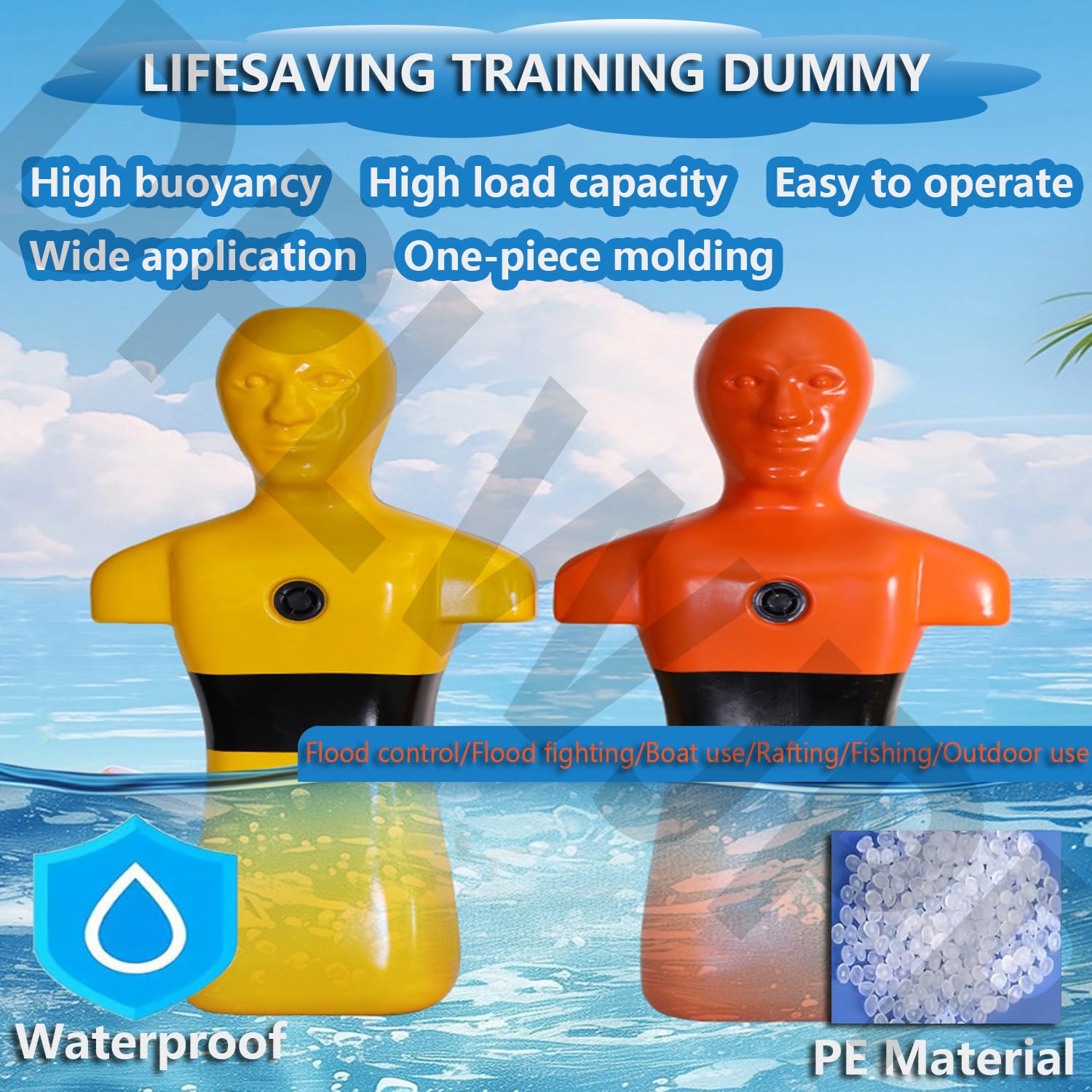 Manichino per addestramento di salvataggio in acqua, per la sicurezza della piscina, per la prevenzione dell'annegamento, attrezzatura per trapano, pratica salvavita