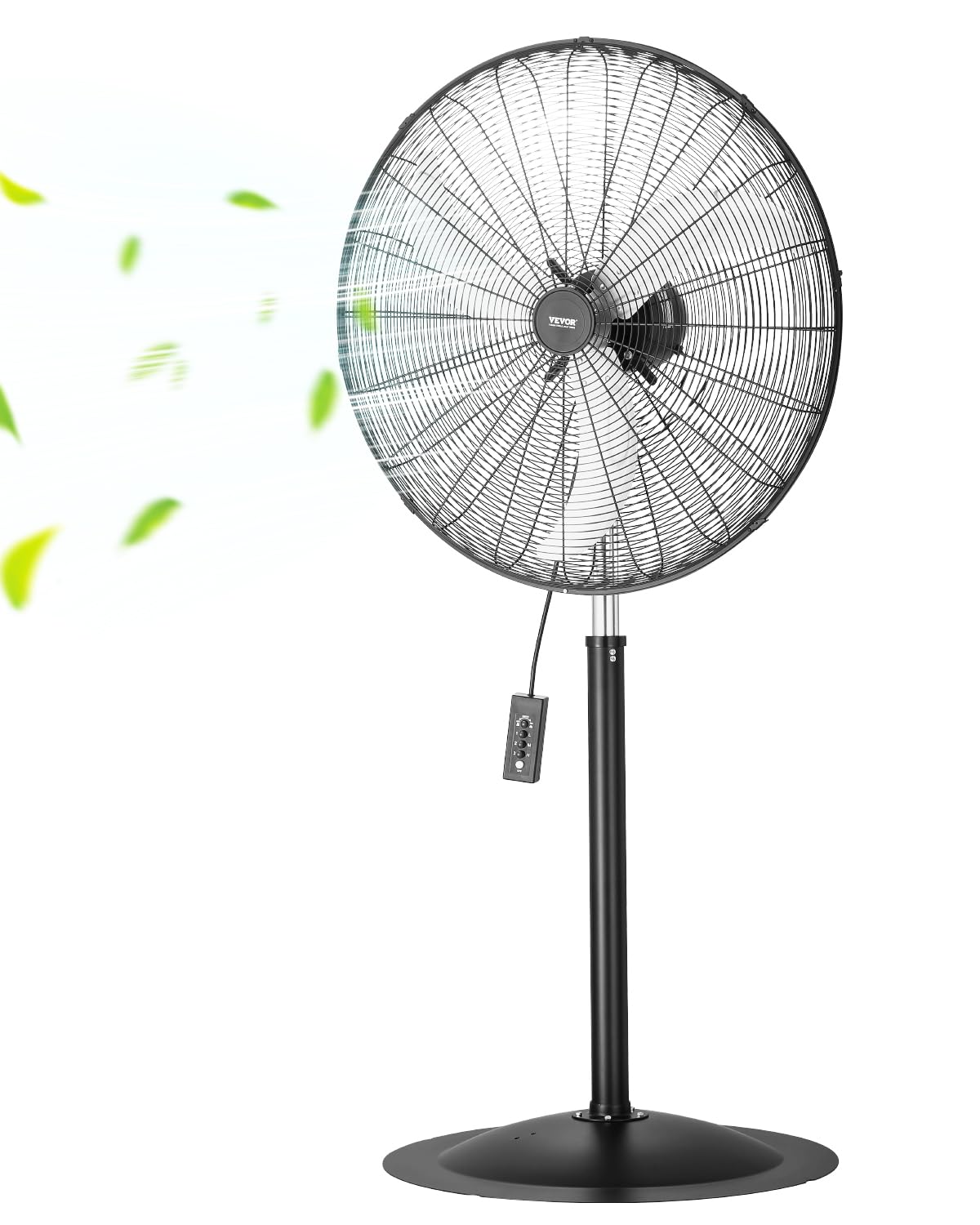 VEVOR Ventilatore da Pavimento, Ventilatore Oscillante da 30 pollici Girevole a 85 Gradi, Altezza Regolabile con 3 Velocità Regolabili, Alta Potenza per Camera da Letto, Soggiorno, Casa, Ufficio