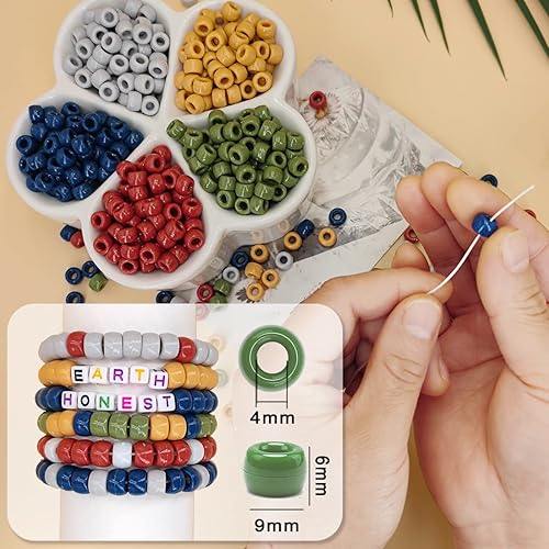 Miniatura 3 de 1000 cuentas de pony de 0.236 x 0.325 pulgadas a granel, 5 colores para hacer pulseras, cuentas Kandi, cuentas de pelo para trenzas, cuentas de