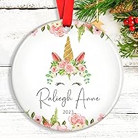 Vista 20 de Adorno de camión volquete de Navidad para niños, tractor personalizado, recuerdo de construcción personalizado para bebés recién nacidos, regalos