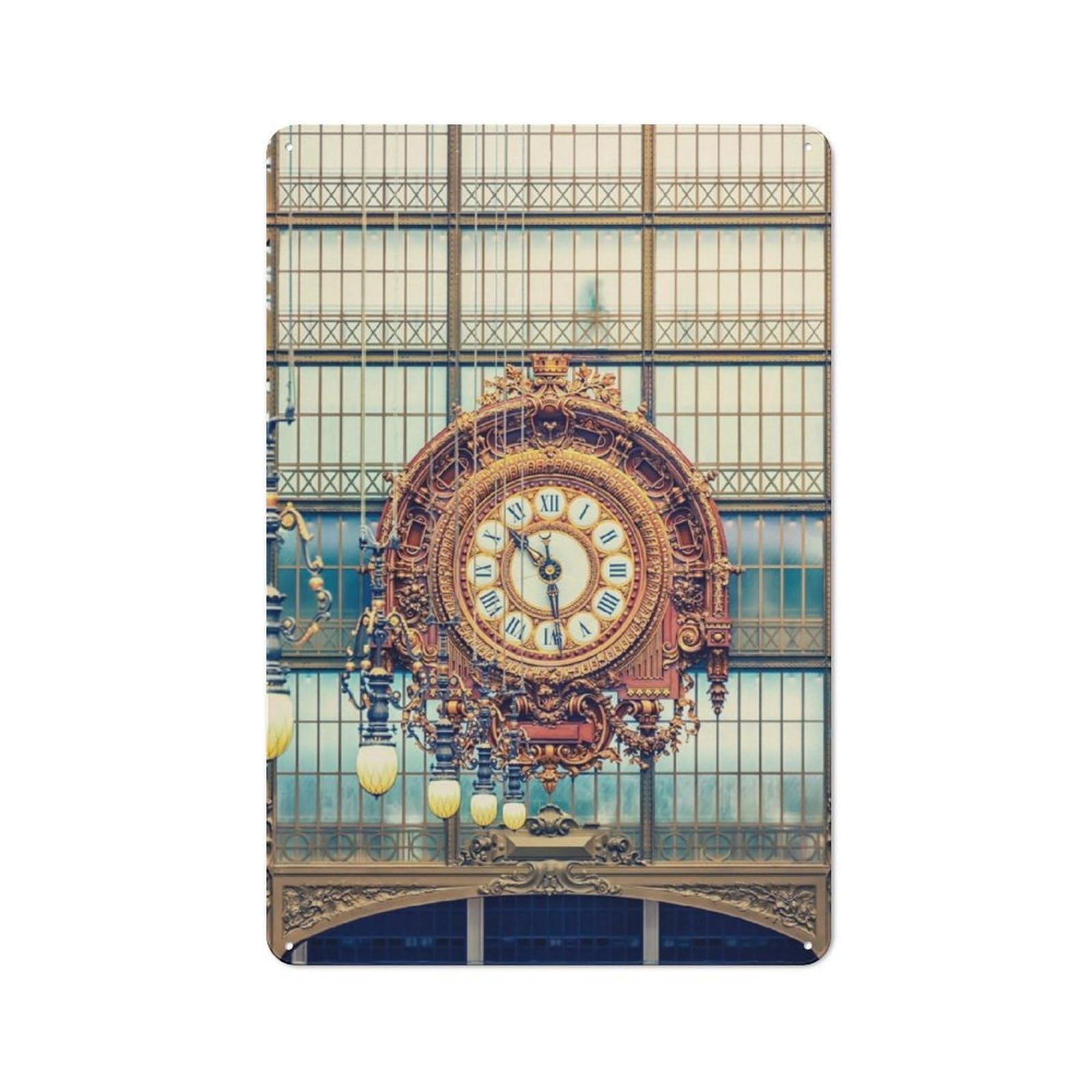 Junmoney The Clock Rustic Metal Plaque 30X20cm For Hobby Room Or Studio, For Vintage Wall Decor Fans, For Garage And Workshop Walls