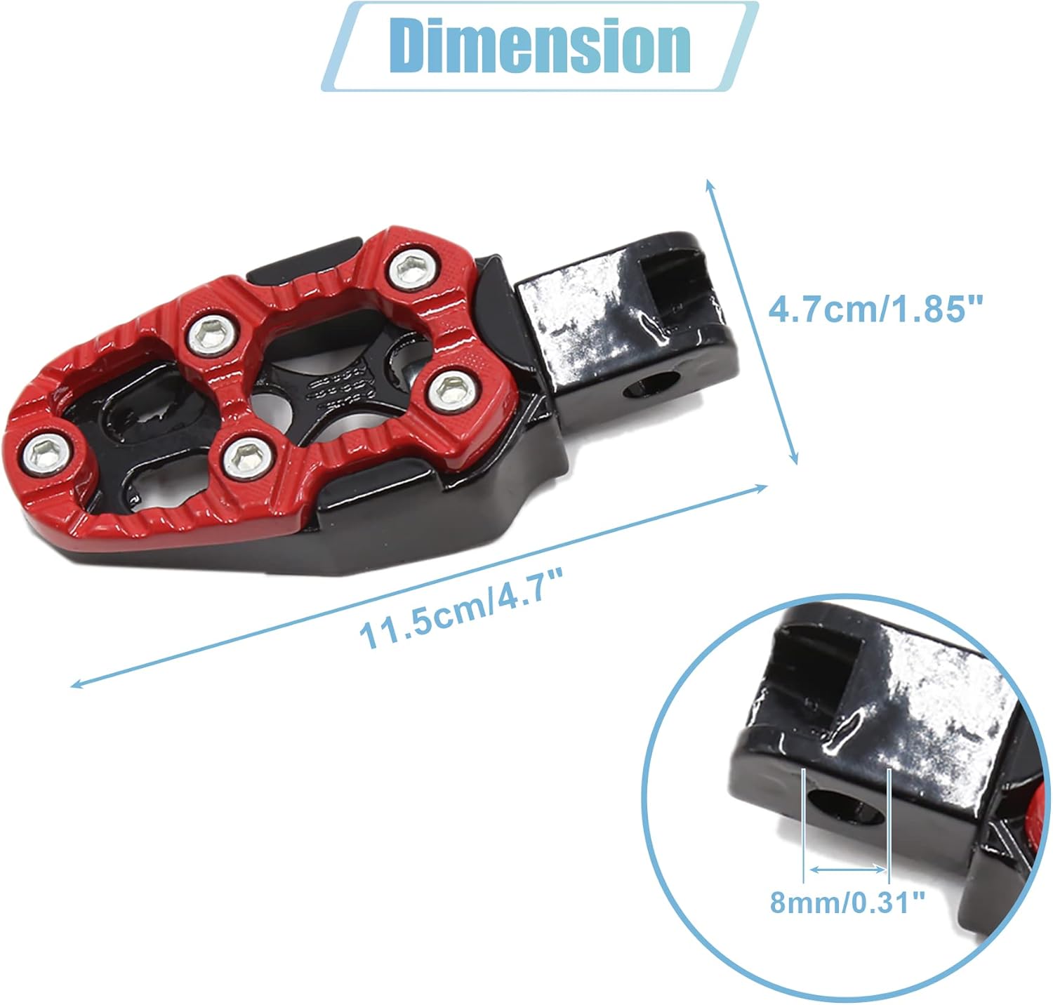 uxcell 1 Pair 8mm Metal Motorcycle Rearsets Rear Set Footrest Footpeg Foot Rest Peg Bike Bicycle Cycling Red