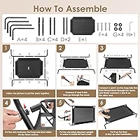 Vista 5 de EHEYCIGA Elevated Dog Cot Beds for Large Dogs, Raised Outdoor Dog Hammock, Lifted Pet Platform with Frame and Washable Waterproof Cooling Teslin