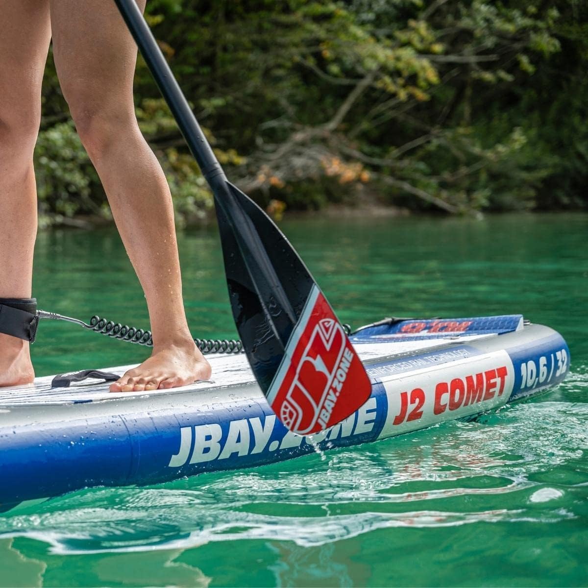 JBAY.ZONE Comet J2, Tavola Stand Up Paddle Gonfiabile Allround, Doppio Strato di PVC Fusion, Pompa a Doppia Azione, Pagaia Regolabile e Borsa Incluse, Fino a 145kg, 320x81x15 cm, Rail Termosaldato RRT