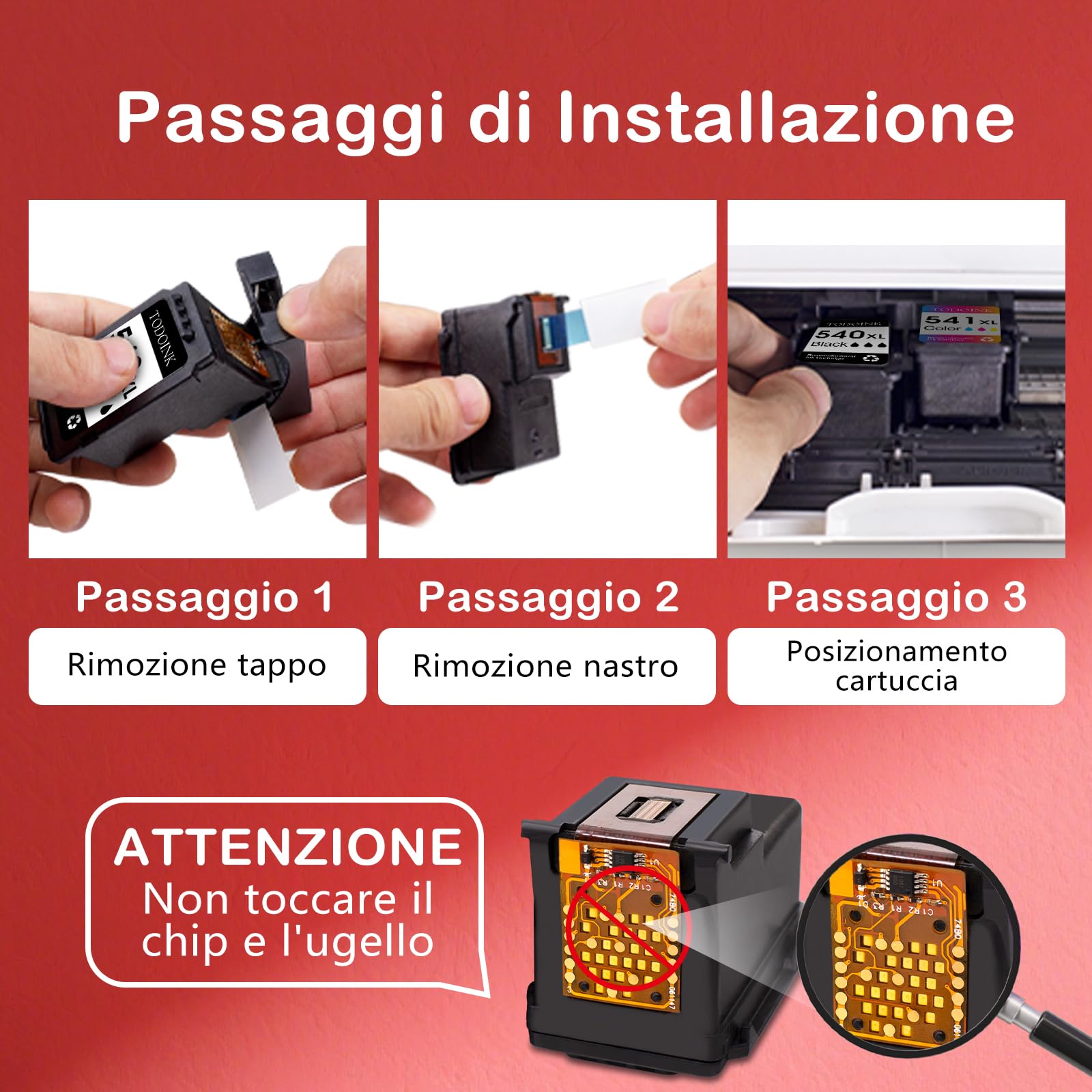 PG540XL CL541XL Nero e Colore Cartucce d'inchiostro PG-540XL CL-541XL cartucce per canon 540 541 xl per TS5150 TS5151 TS5100 MG3650 MG3650S MG3600 MG4250 MX475 MX395 MX535 (2 Pack)
