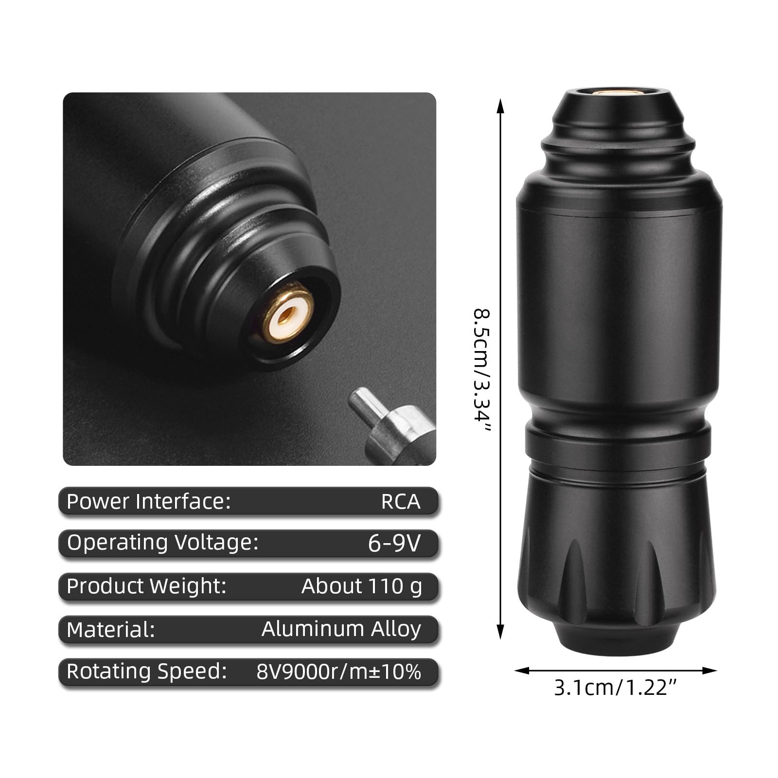 BAMTTOO Professional Wireless Tattoo Pen Kit - Rotary Tattoo Machine Gun Kit - Complete Set - Black, Water Resistant - Adult - Image 2