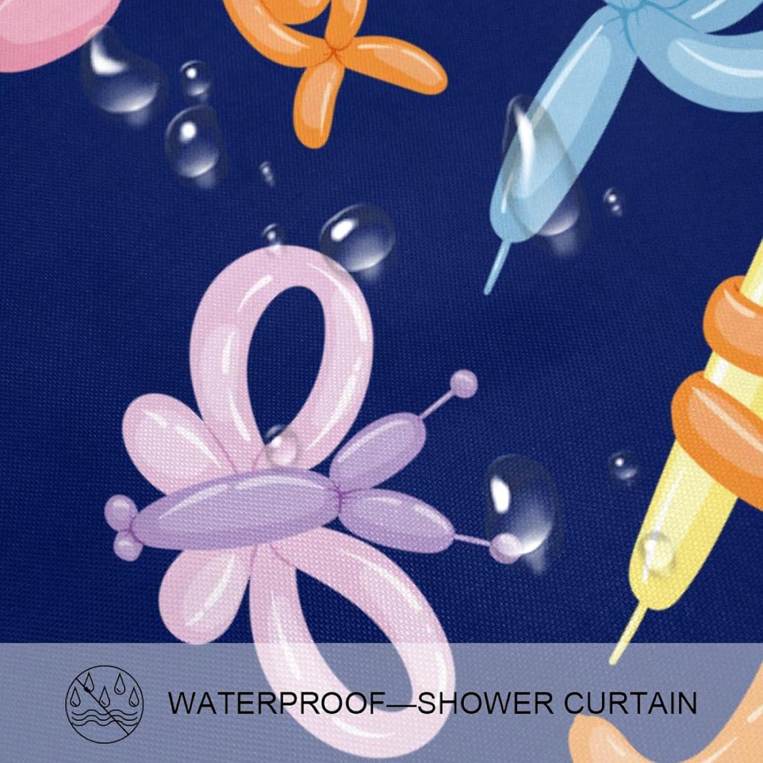 KXO Balloon Animal Dog Flower Candy Snakes, Waterproof Shower Curtain and Mat Set Polyester Bathroom Curtain and Rug Set with Hooks 70.8"x70.8"
