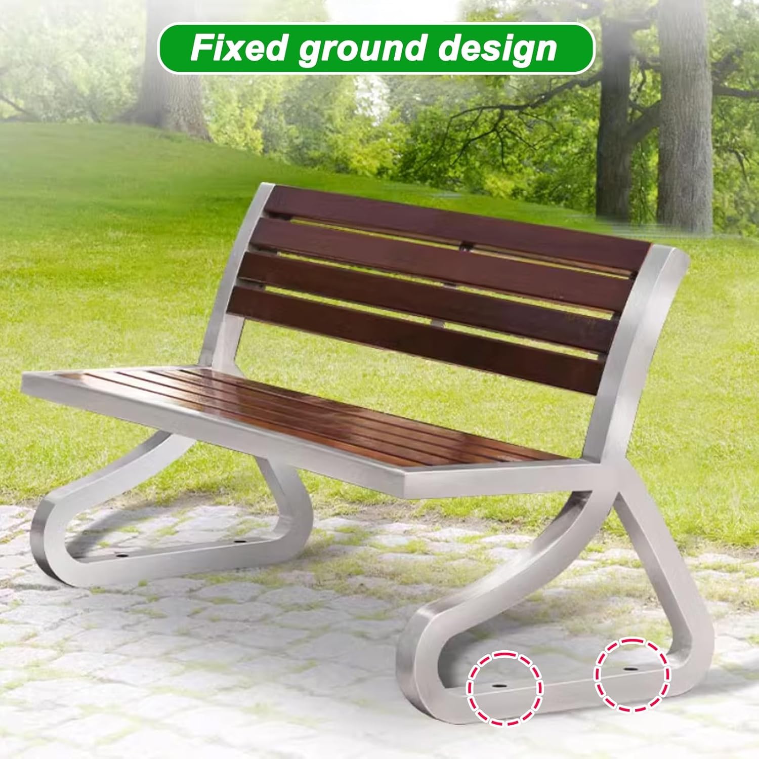 Outdoor Bench, Park Bench, Garden Bench, Patio Outdoor Garden Bench, Weatherproof Garden Bench, Steel Garden Bench for Backyard, Park, Deck, Lawn