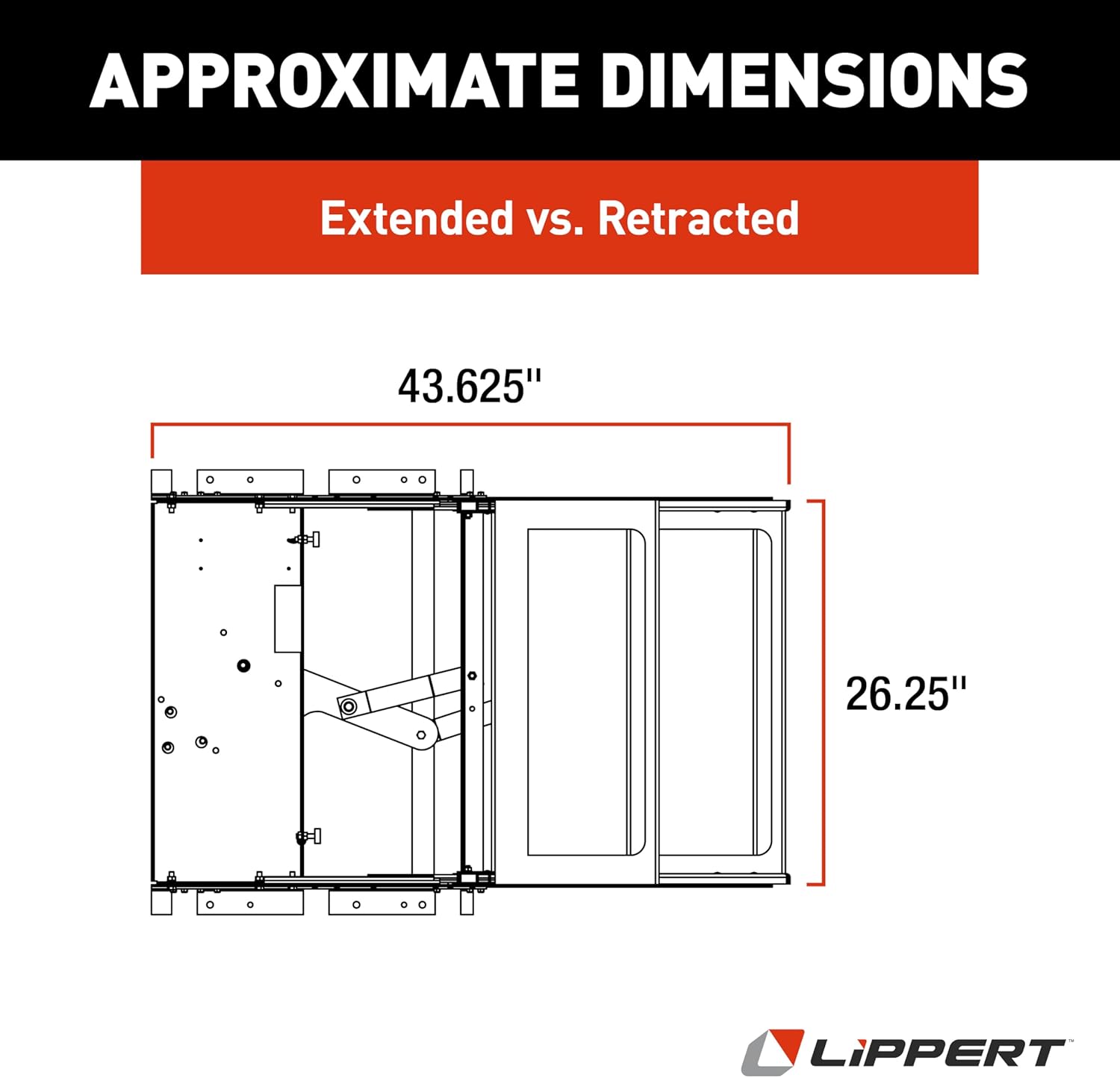 Kwikee 42 Series Electric Step Assembly, Logic Control Unit, Power Switch Kit for RV, Travel Trailers, Hidden Light, 8.5" Step Rise, Anti-Slip Surface, 12V DC Motor, Steel Construction - 372779