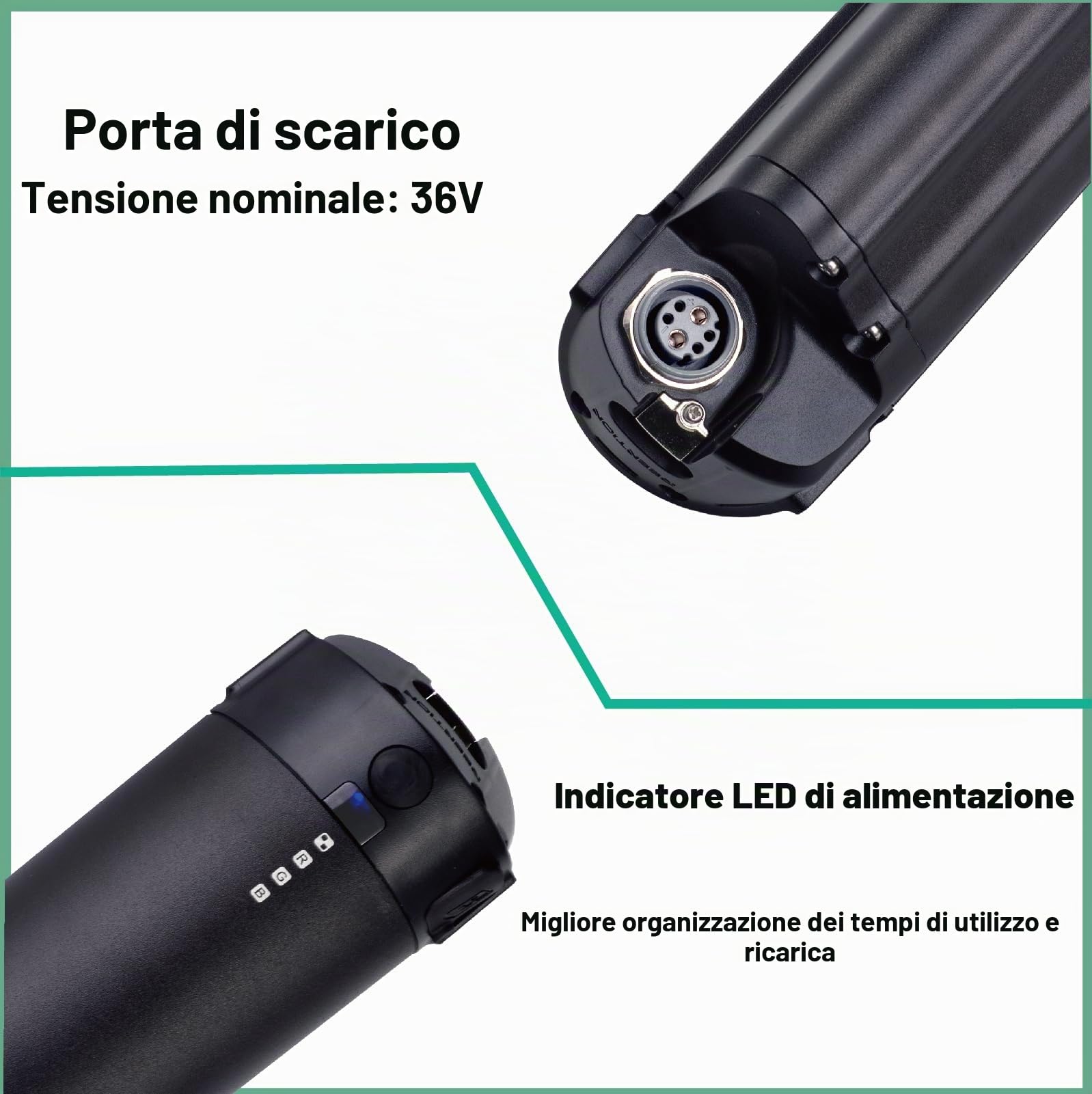 Batteria Ebike 36V 11Ah di ricambio per F.LLI Schiano E-Wave/Braver/E-Fully Reention EEL Mini per Zündapp z810 e-bike Pedelec batteria con caricabatterie (36V 11Ah)