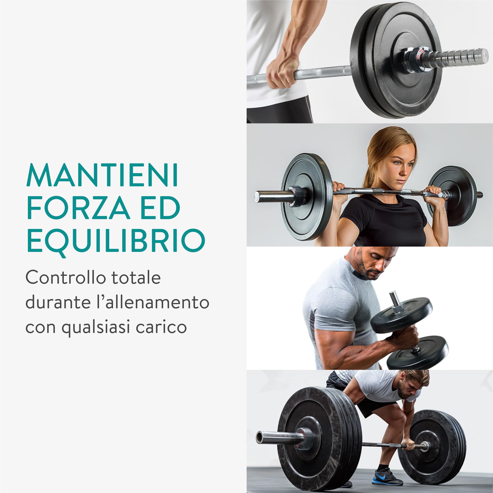 Navaris Morsetti Bilanciere Palestra - Set di 2 Ferma Bilanciere con Pesi da Casa - Ø 50 mm - Chiusura Rapida e Design Magnetico per Bilancieri Palestra - Leggeri e Resistenti