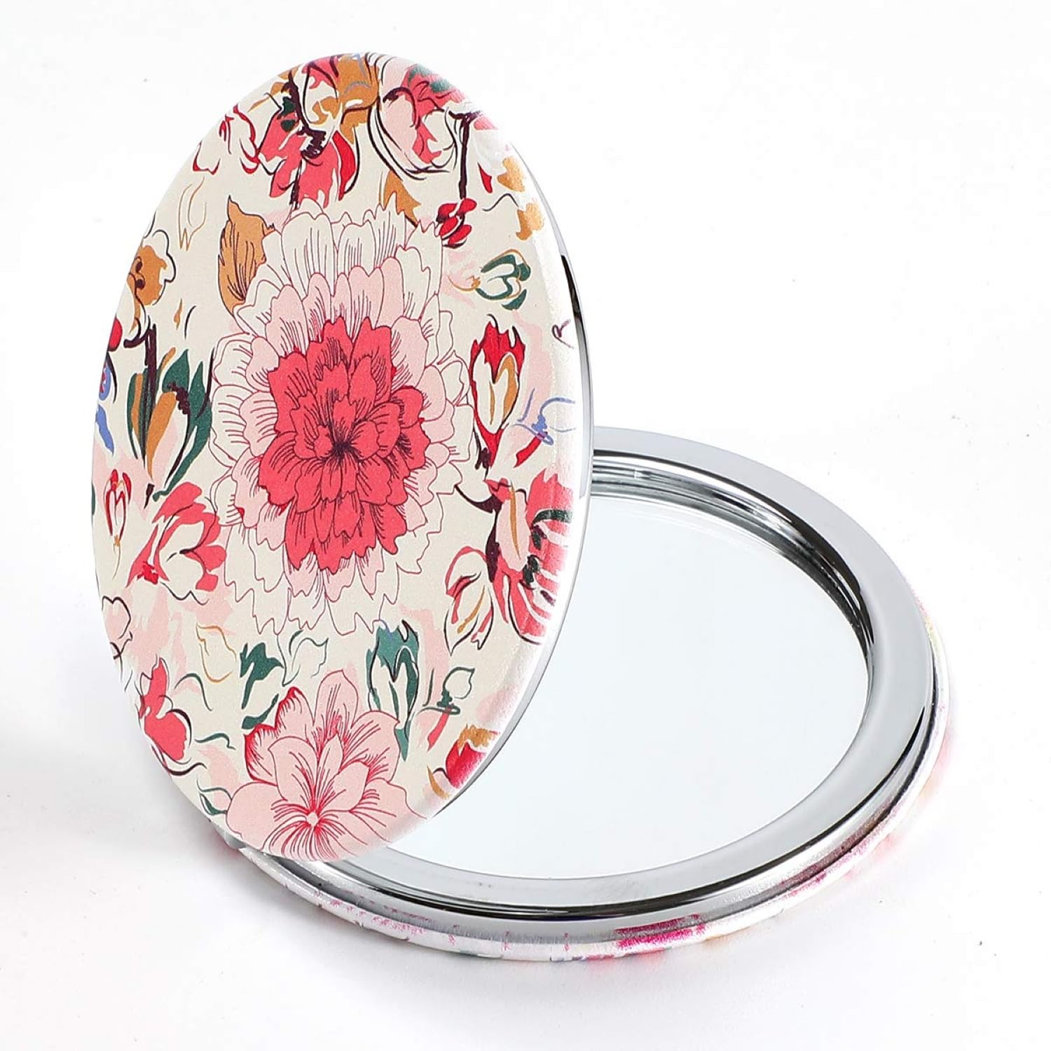 FEELHIGH Mirror for Makeup Magnifying Compact Hand Mirror for Women, Girls with 2X 1x Zoom - Folding Pocket Double Sided Makeup Mirror for Purse (Round)-image-38