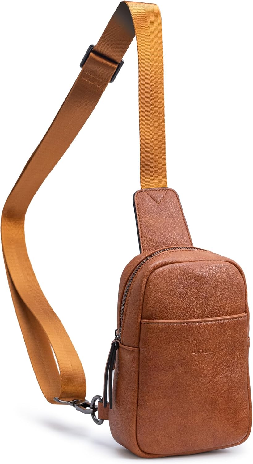 Alldaily Small Sling Bag for Women Crossbody Purse Leather Fashionable Trendy Chest Bag for Travel, Fanny Pack