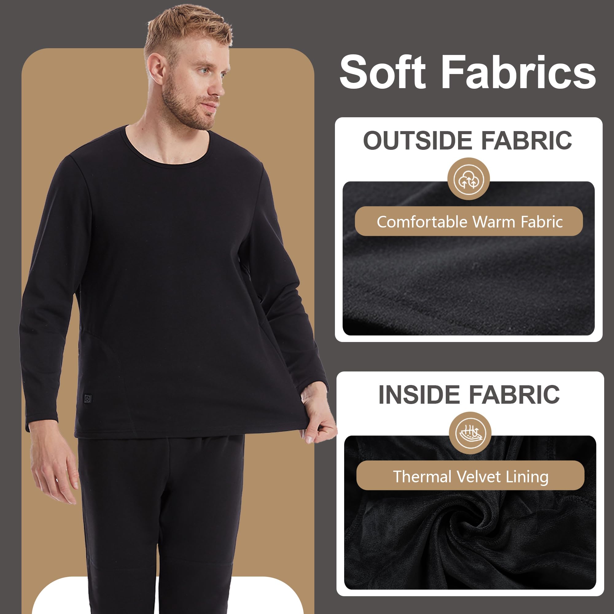 Camisetas Térmicas para Hombres con Calefacción, Capa Base Eléctrica con 3 Niveles De Calor para Caza, Esquí Y Trabajo