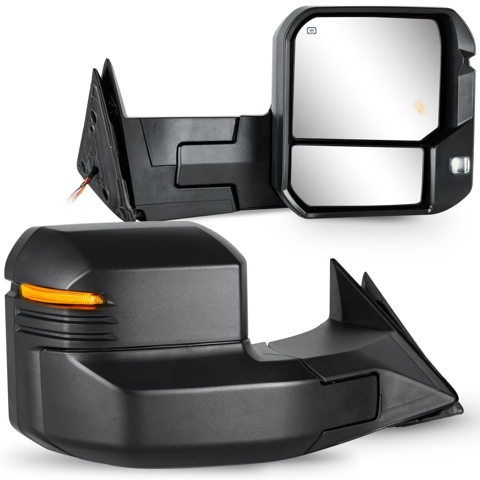 Towing Mirrors for 2022-2024 Toyota Tundra with Turn Signal/Running Light, Power Glass, Heated Function, Blindspot