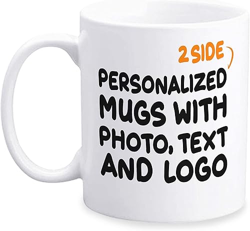 Miniatura 2 de Tazas de café personalizadas, tazas de cerámica personalizadas para añadir imagen, crear logotipo con texto, 11 onzas