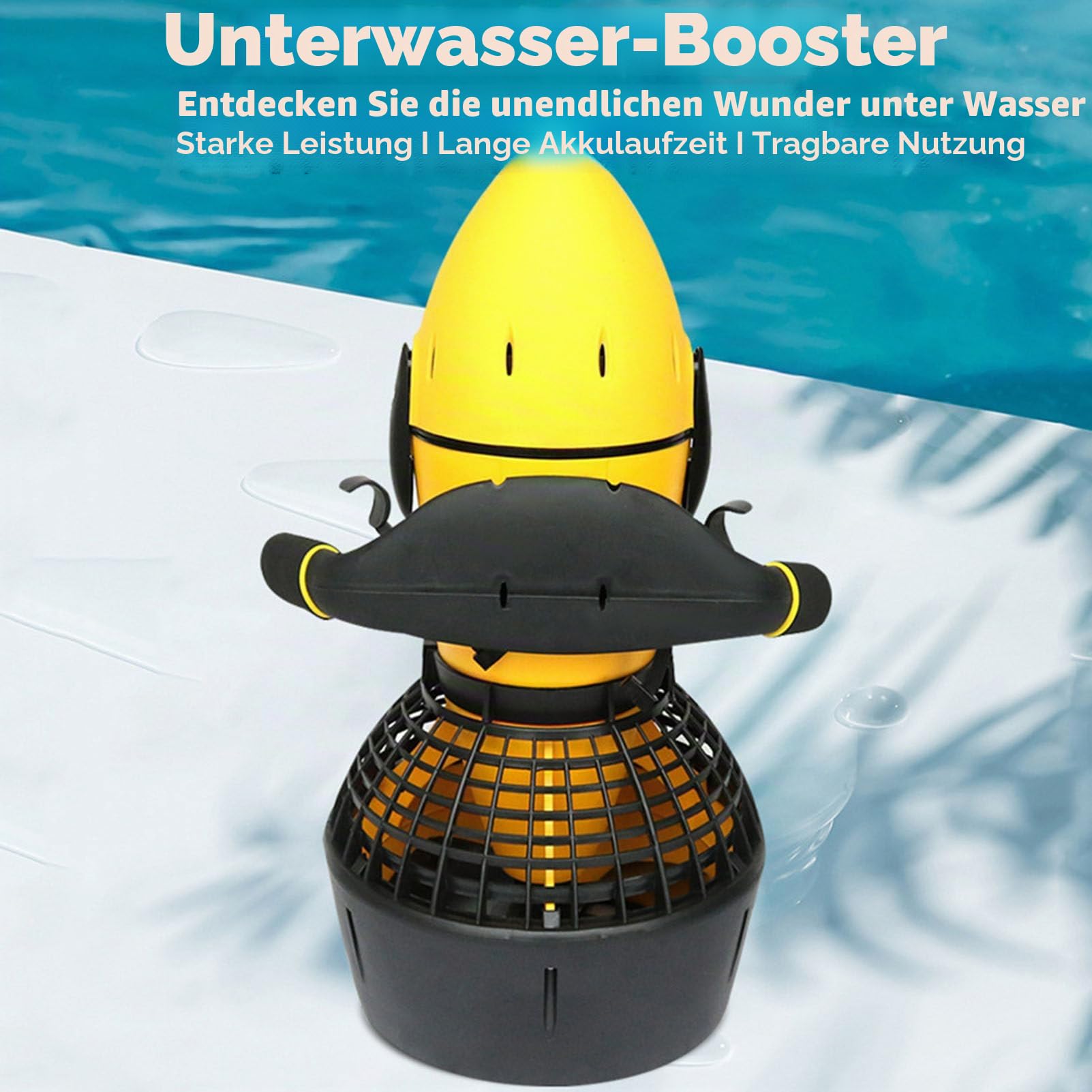 Unterwasser-Scooter, Elektrischer Tauch-See-Scooter mit 500W wasserdichtem Propeller und Lithium-Batterie, Hochgeschwindigkeits-Outdoor-Sportarten für Erwachsene, Schwimmen und Tauchen