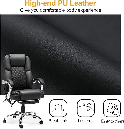 Miniatura 6 de HOMREST Silla de oficina ejecutiva silla de oficina ergonómica con respaldo lumbar silla de escritorio ajustable para oficina en casa silla de