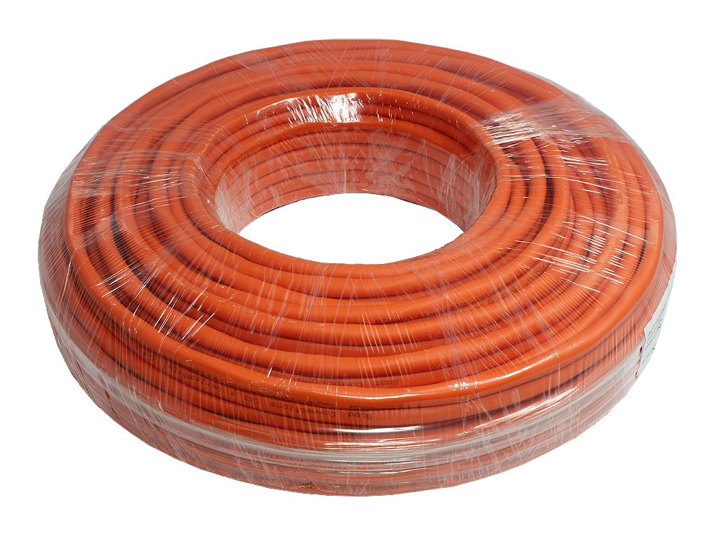 Good Connections Cavo di posa Cat.7 Duplex – puro rame (OFC) – 10 Gigabit (reti Ethernet 10/100/1000/10000 Base-T) – S/FTP, PiMF, AWG23, FRNC-B – Cavo di rete, installazione, arancione, 100 m