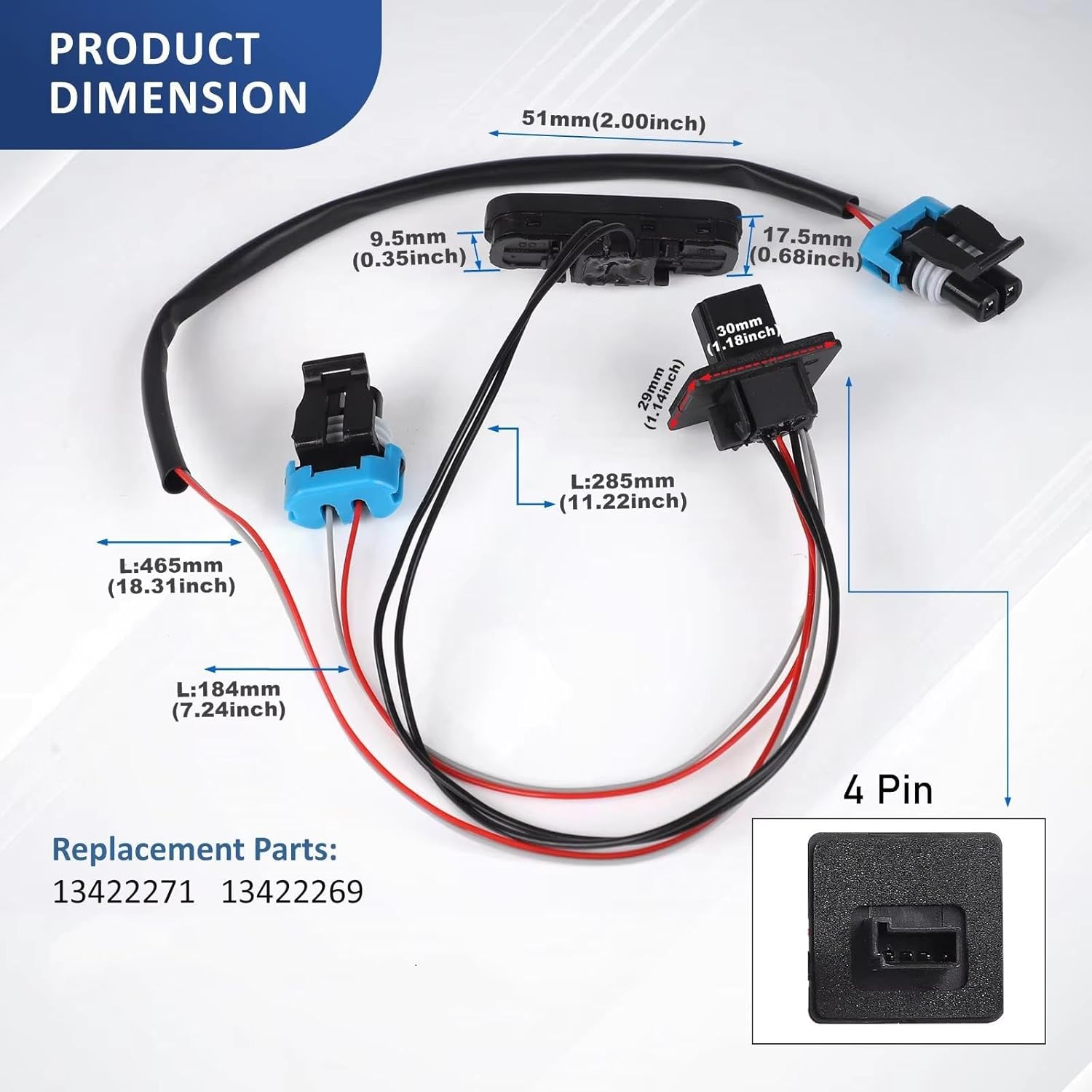 Tailgate Opener Button Compatible with Vauxhall for MERIVA B 2010-2025 Boot Release Switch Trunk Opening 13422271 13422269 13271692 1241461 1241534