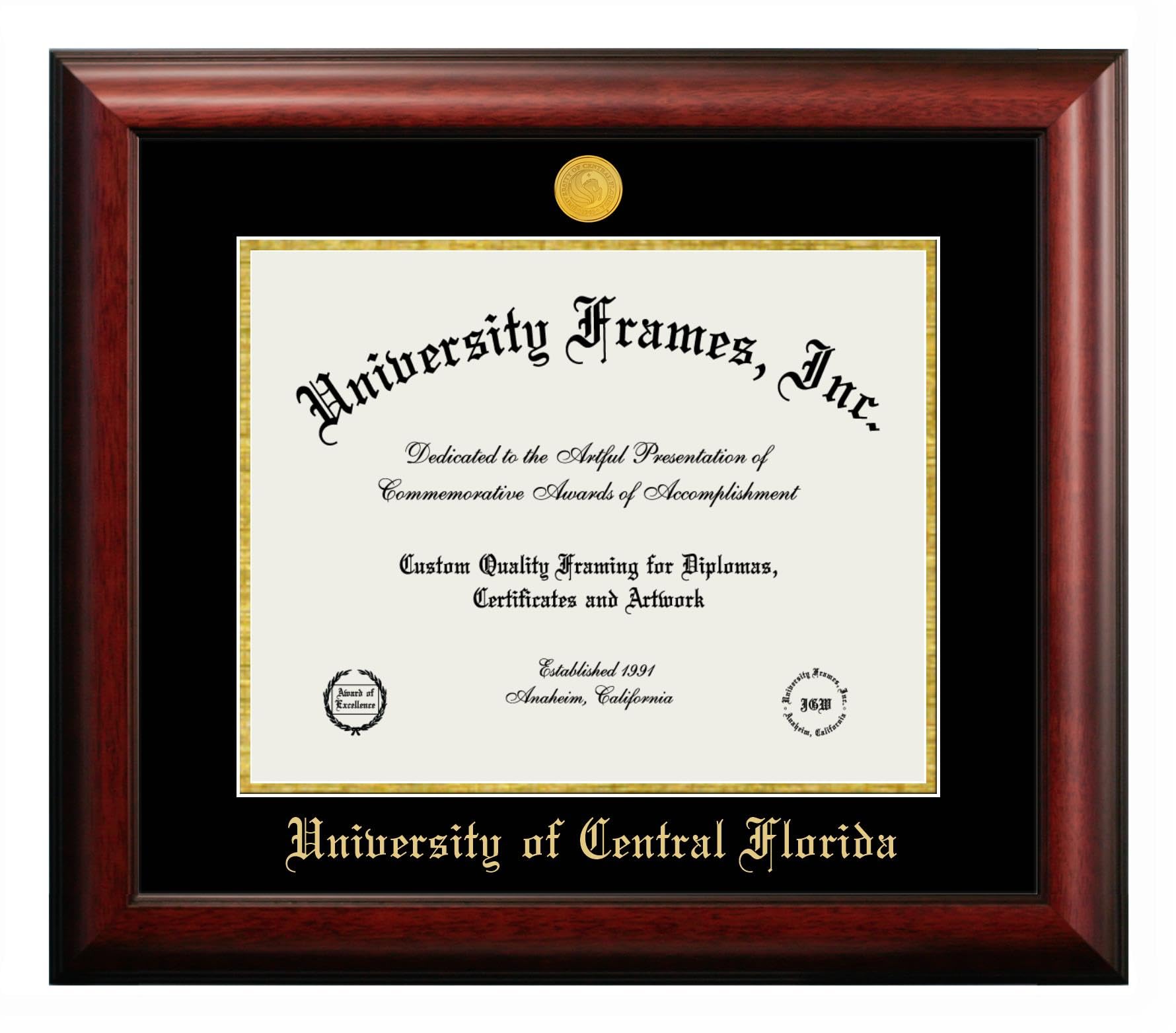 Campus Images University of Central Florida 11w x 8.5h Gold Embossed Diploma Frame