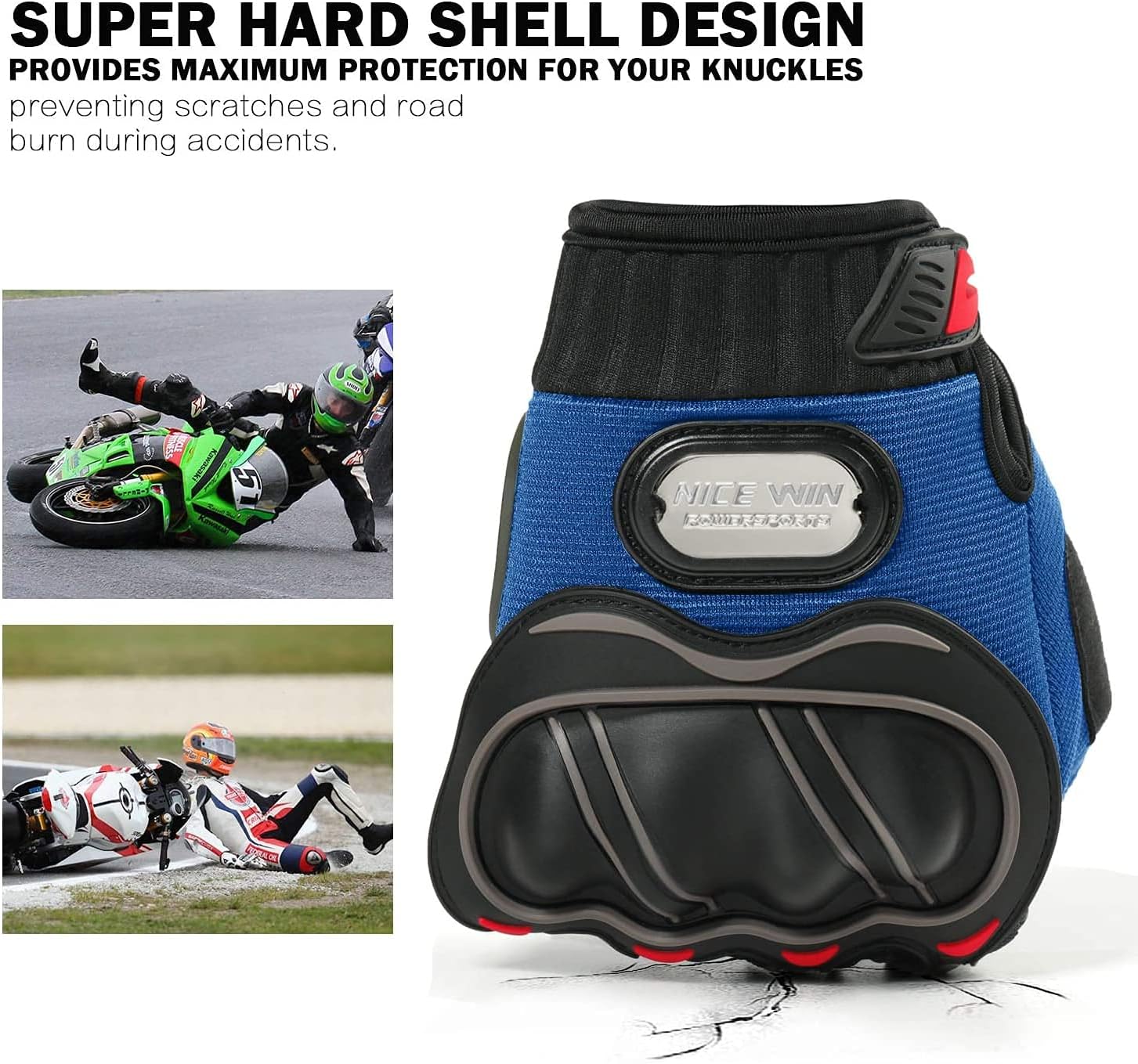 NICEWIN Motorcycle Gloves for Men Women, Touchscreen Warm Dirt Bike Gloves, Knuckle Full-Protection Motocross Gloves for Riding, Road Racing, Cycling, ATV, MTB : Automotive