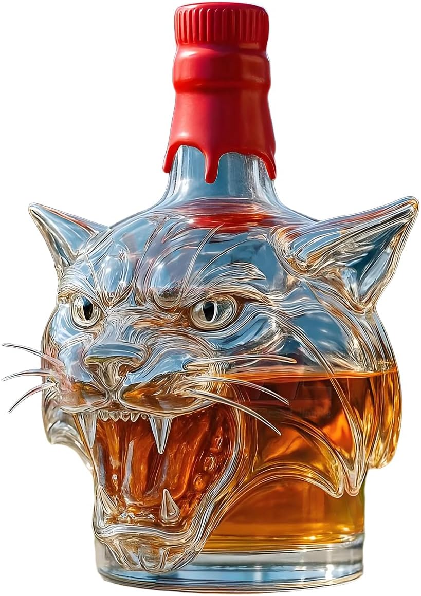 Vodka Decanter Tiger Animal Profile Collectible