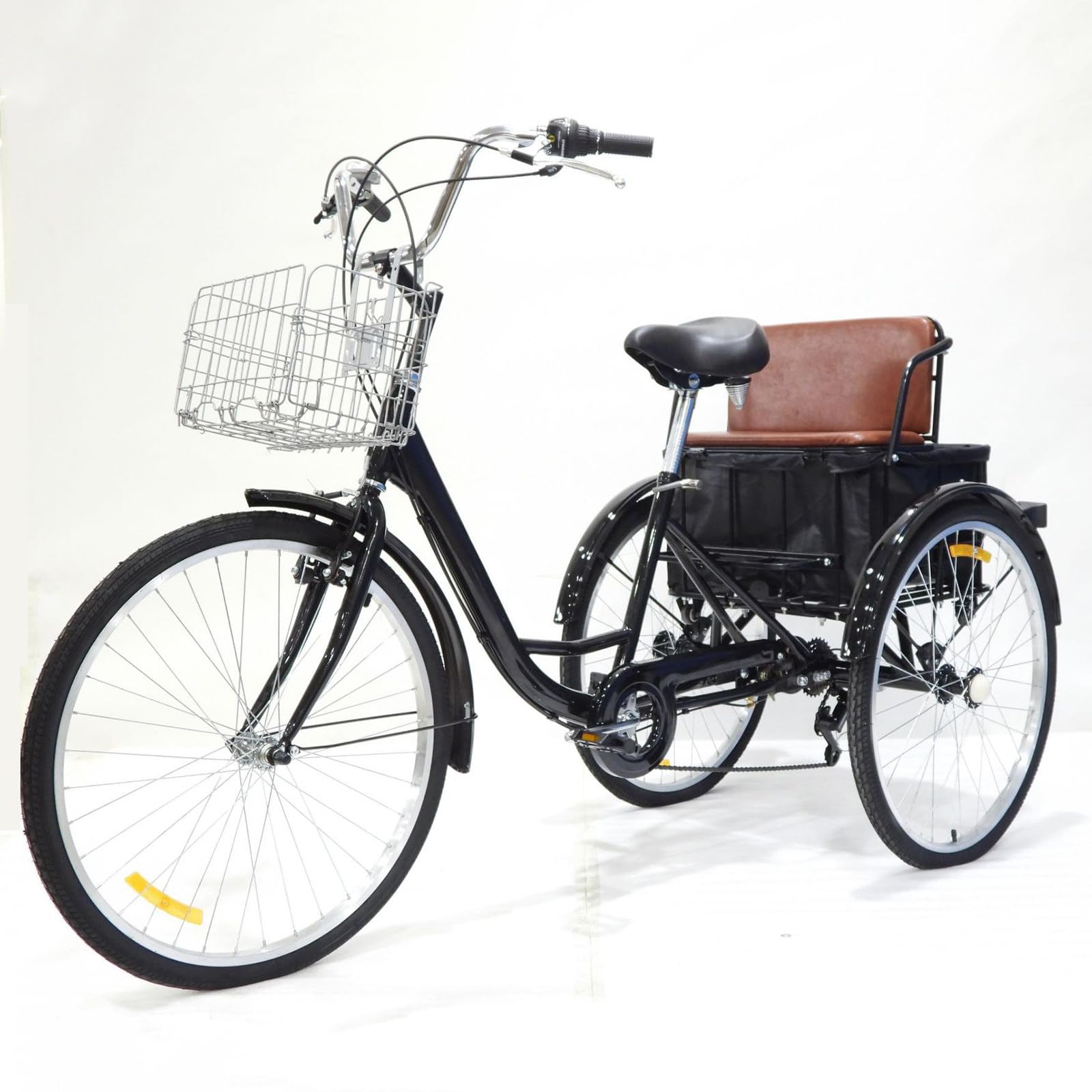 Rowery 3-Kołowe Dla Dorosłych,Z Wielofunkcyjnymi Siedzeniami,Do Przewozu Osób I Towarów,24" Rower Typu Cruiser,Ergonomiczna Poduszka Na Siedzenie,Na Piknik,Na Zakupy,Dla Seniorów/Dorosłych