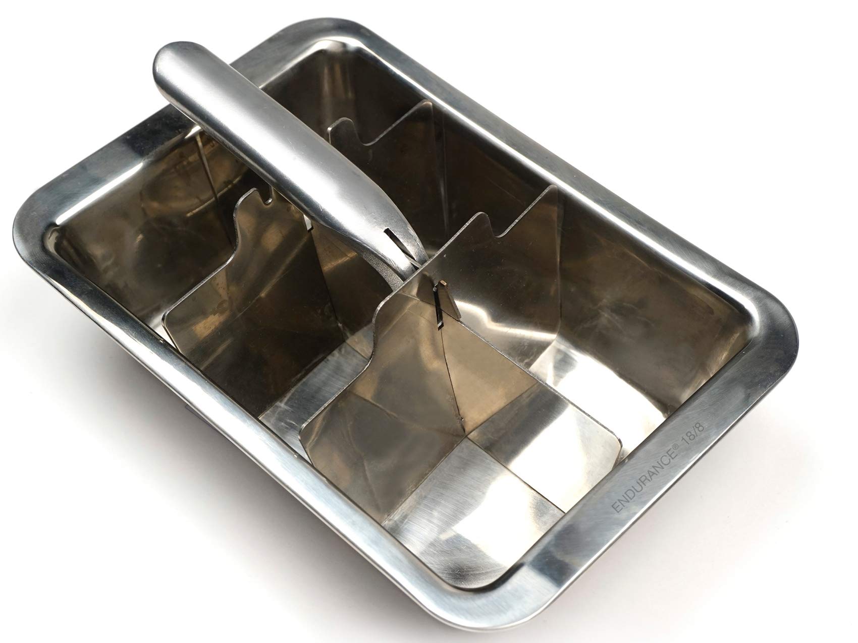 RSVP Endurance 18/8 Stainless Steel Large Ice Cube Tray, Makes 6 Cubes (2-Pack)