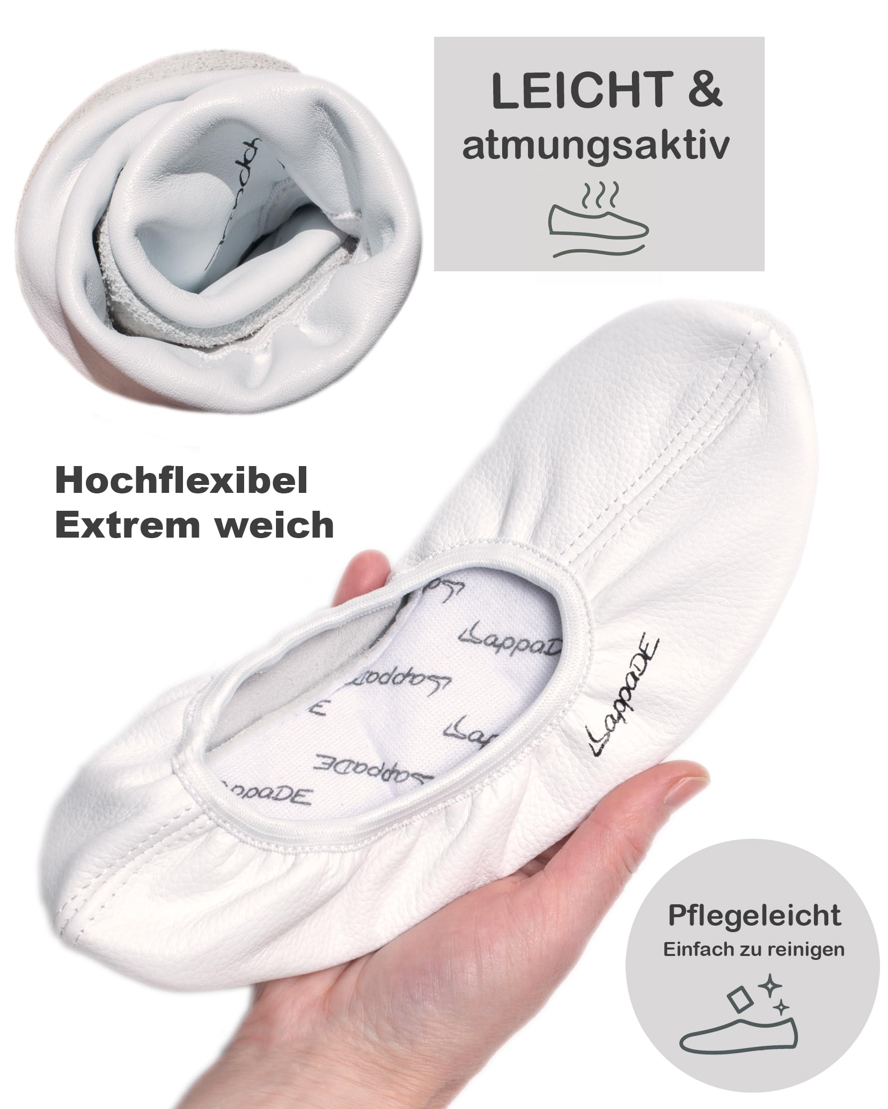 Lappa.de Zapatillas de Deporte Chanclas Bleyer Gire con Suela de Cuero Talla 28-46