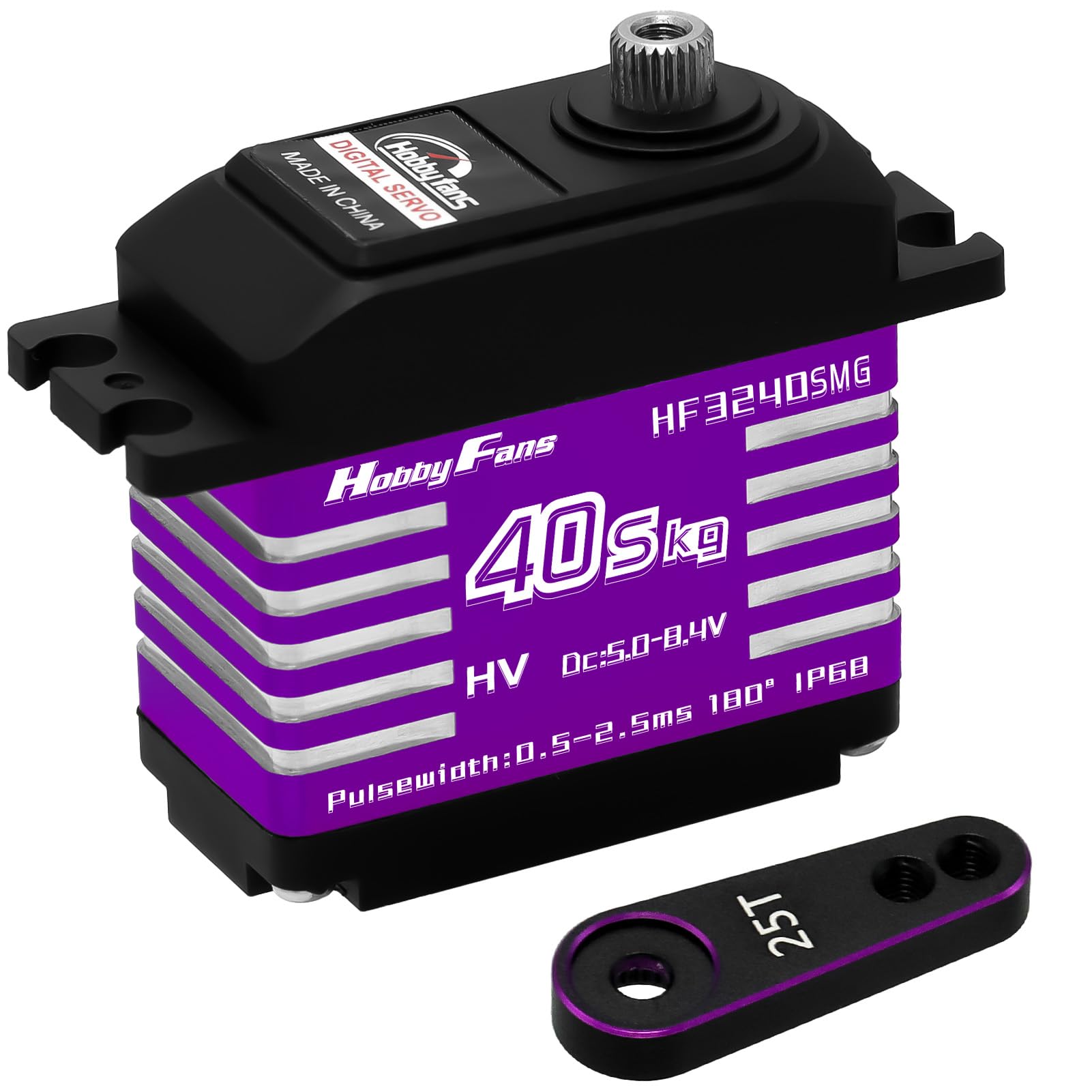 RC Digital Servo, IP68 Wasserdicht 40KG Metall Getriebe Servo Hohes Drehmoment Servo mit 25T Servo Horn für 1/12 1/10 1/8 RC Auto RC Crawler Roboter Boot