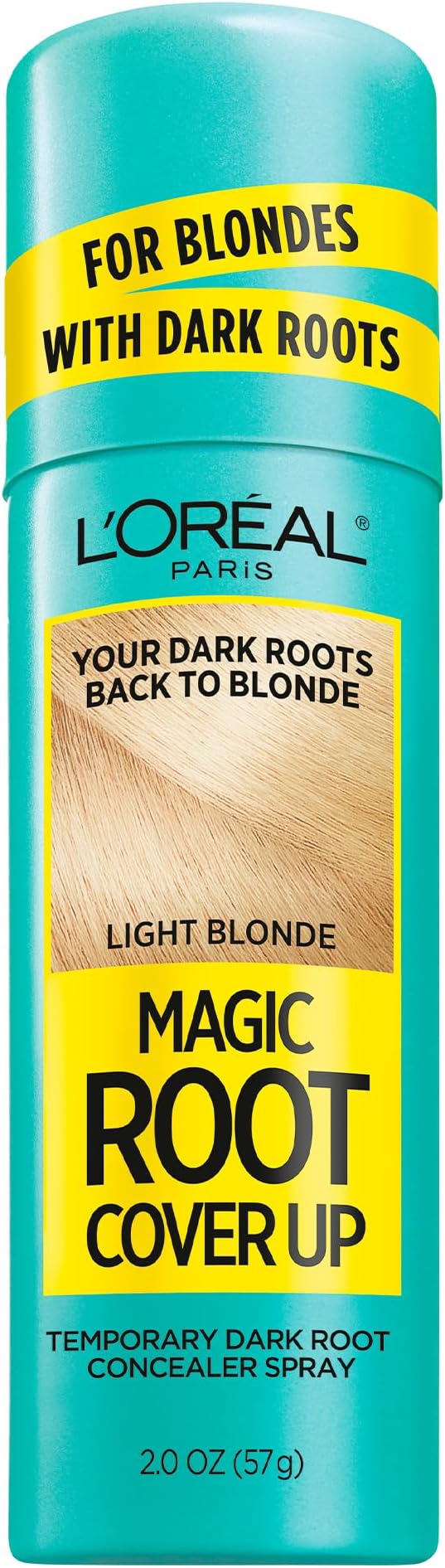 L'Oreal Paris Magic Root Cover Up Spray For Blondes with Dark Roots, Color Concealer, Ammonia and Peroxide Free, Light Blonde, 2 fl. oz.