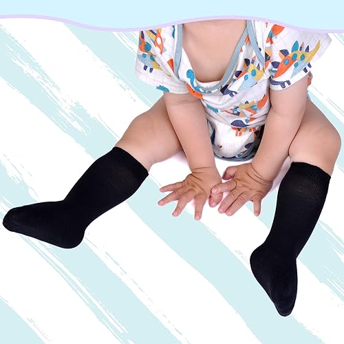 Miniatura 3 de Mini angel Calcetines hasta la rodilla para bebé, calcetines altos hasta el muslo, medias de algodón sin costuras para recién nacidos, niños y