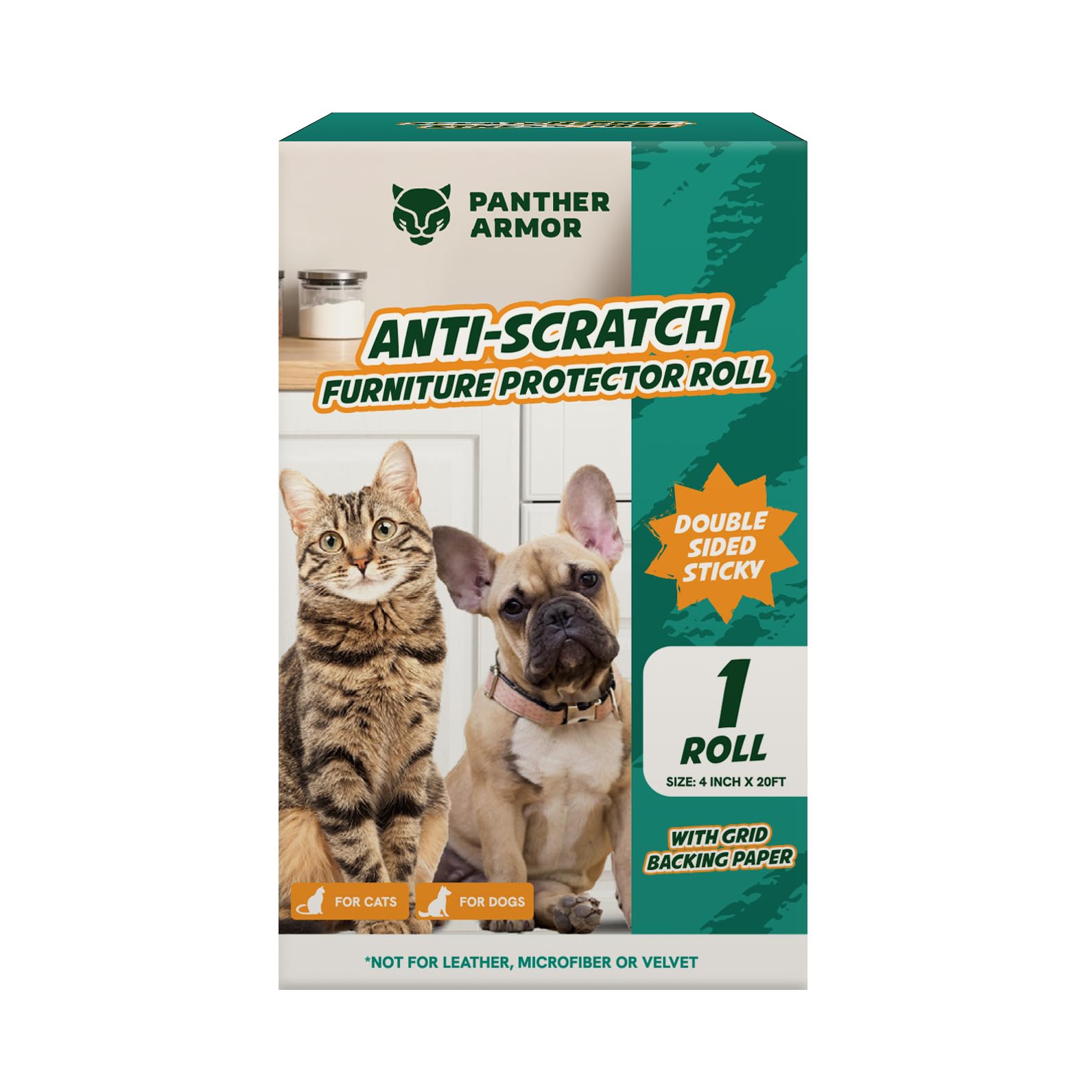 Panther Armor Cat Training Tapes, Anti Scratch Furniture Protector, Sticky Training Tapes for Cat Scatches