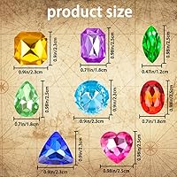 Vista 2 de 180 piezas de juguetes de gemas del tesoro pirata, acrílico falso, gemas brillantes, juguetes coloridos de playa, joyas piratas, juguetes con bolsa