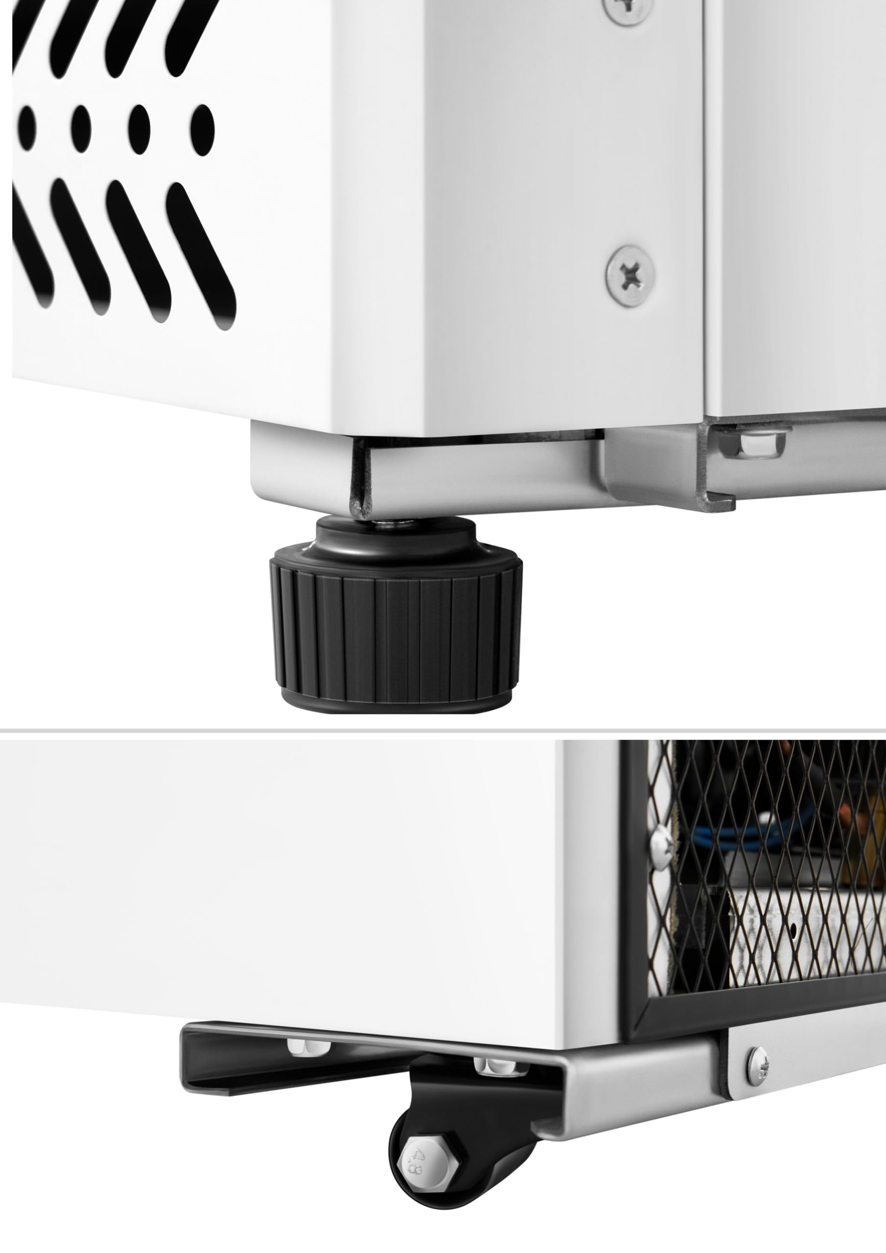 METRO Professional Congelatore con Porta in Vetro GFR6600G, 380L, 5 Ripiani, Illuminazione LED, Serratura, 2 Ruote, Bianco
