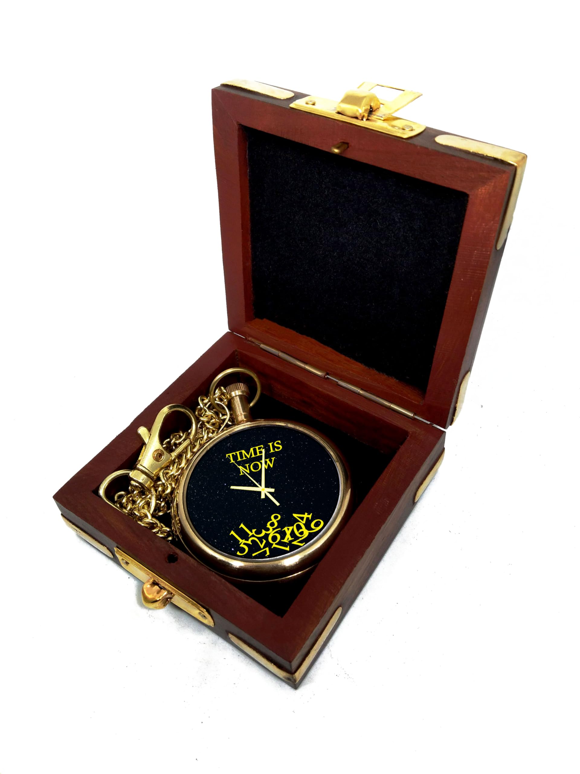 M.A & SONS Brass Pocket Watch Handmade Vintage Item Customization Available - with Wooden Box (B0BFB2YCXS) Amazon Price History, Amazon Price Tracker