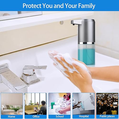 Miniatura 3 de Dispensador automático de jabón espumoso con pantalla LCD, dispensador de jabón de 10.1 fl oz, dispensador de desinfectante de manos eléctrico sin