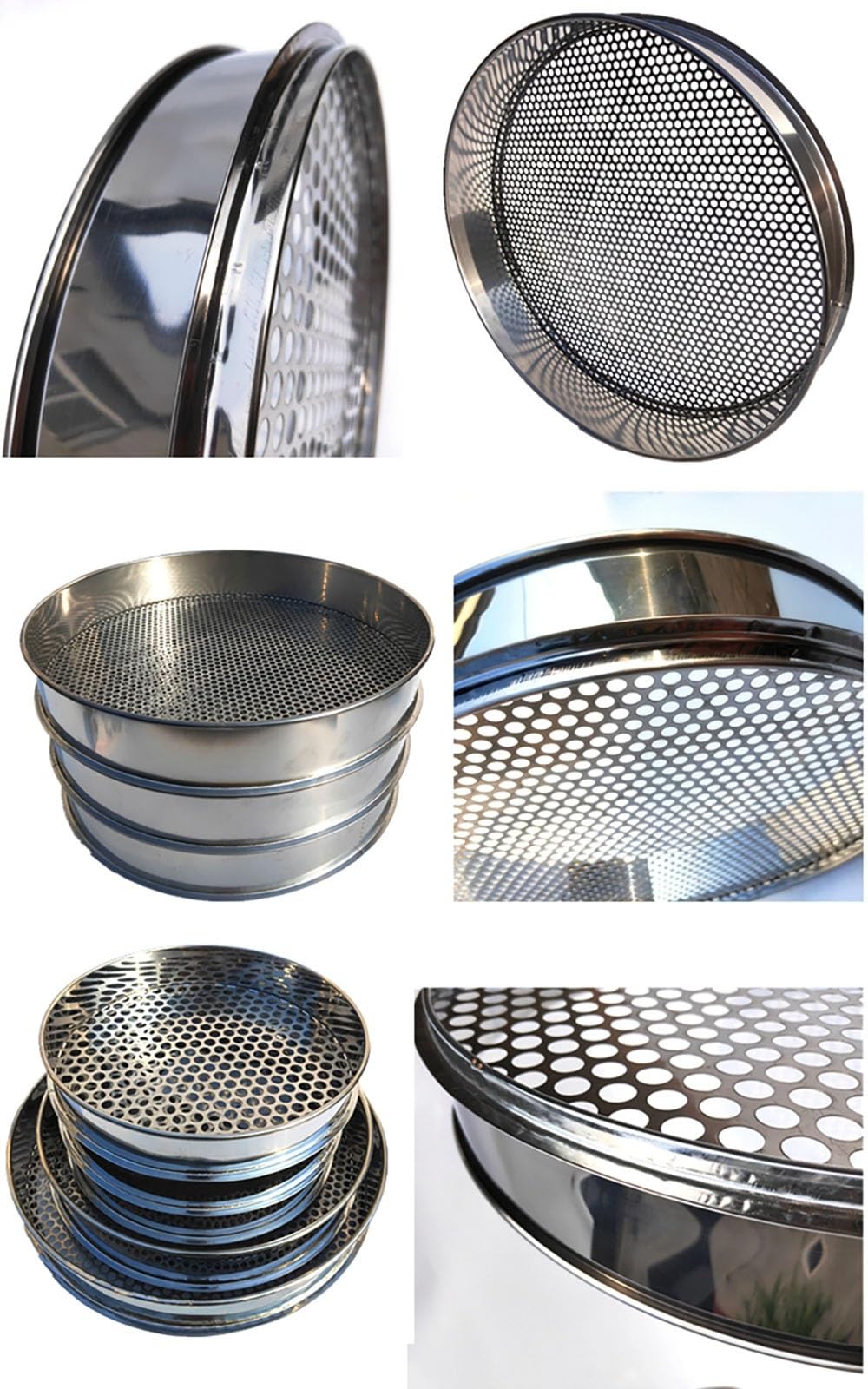 1 Stück 20 cm Premium-Sieb aus 304-Edelstahl – vielseitiges Küchensieb for Backen, Kochen und Zubereiten von Speisen(6mm)