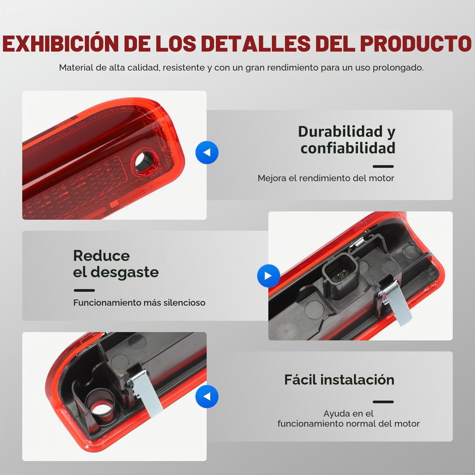 tercera luz de freno, luz de freno montada en alto 265900006R para Megane MK3 Hatchback 2008–2016, luz de freno trasera alta