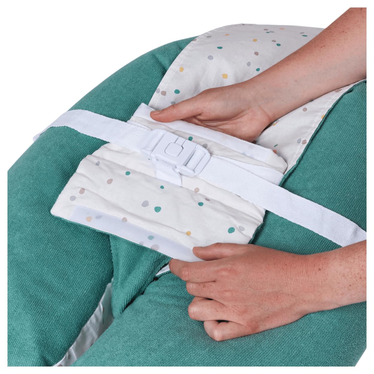 Coussin de Grossesse Multifonctions 78x44 cm Vert/Pois Fabriqué en France