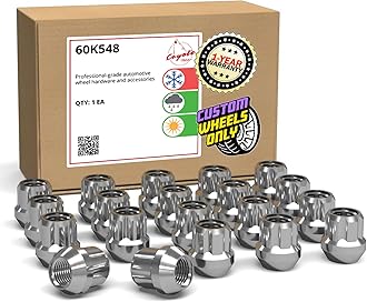 Wheel Accessories Parts 20 Pcs M14x1.5 Thread OE Acorn 25mm 1.00" Long Spline Lug Nuts Chrome Truck Spline Hex Fits Chevy Camaro ｜ Dodge Charger Challenger ｜ Ford Mustang ｜ Jeep Wrangler