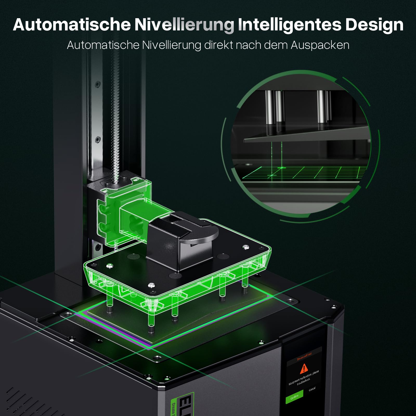 ELEGOO Marzo 5 Stampante 3D LCD 4K MSLA 6,6" livellamento automatico, stampa rapida 70 mm/h, sensore intelligente, protezione contro il surriscaldamento