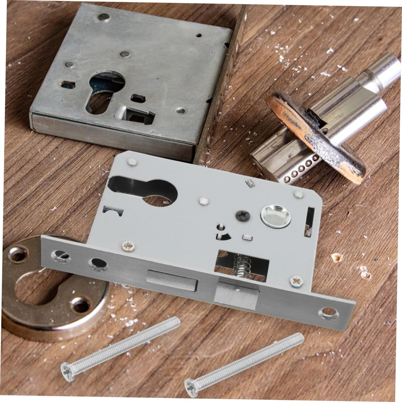 Manija de Puerta Principal con Cerradura Antirrobo de Acero Inoxidable