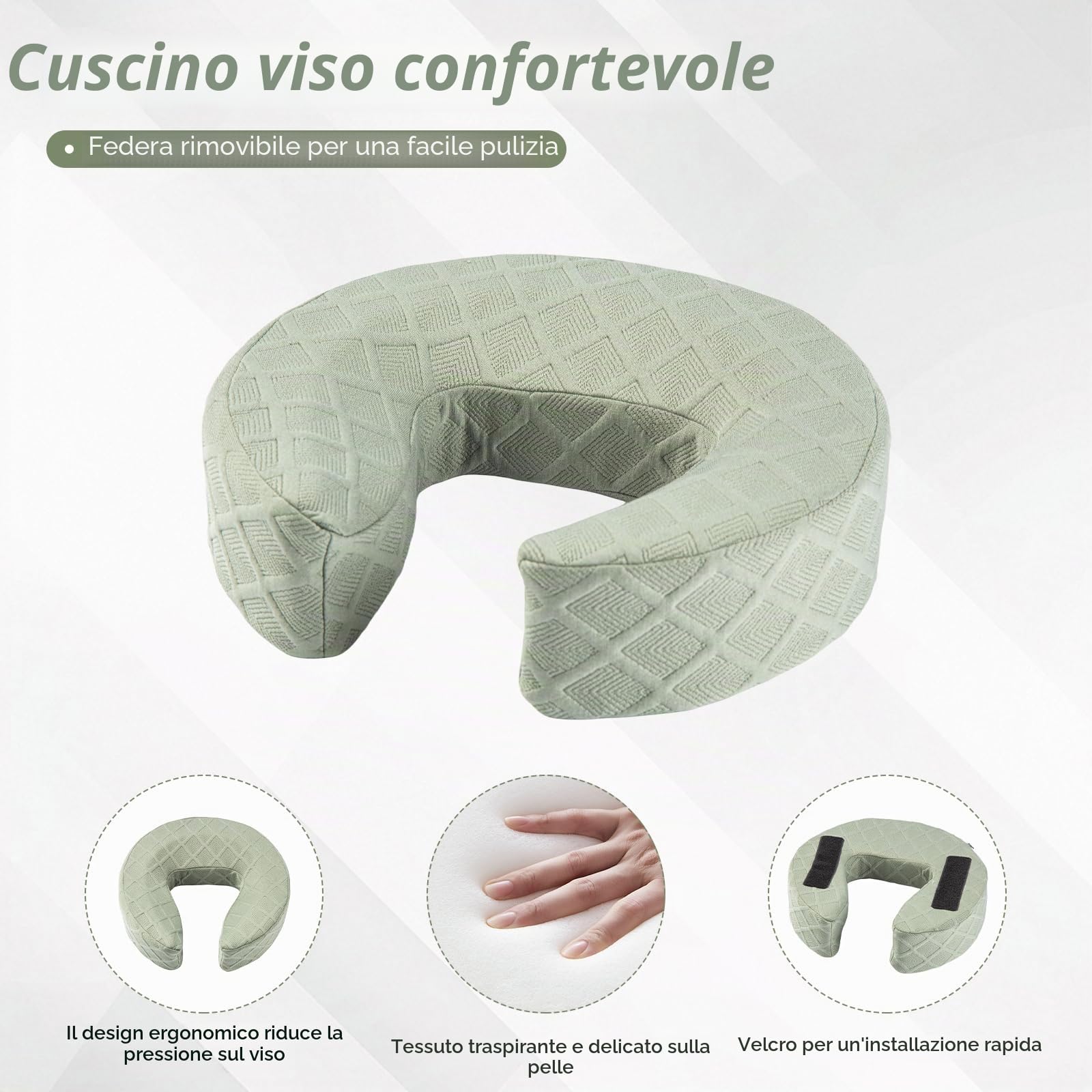 Poggiatesta da massaggio per letto, culla regolabile per massaggio viso a casa, kit portatile per lettino da massaggio per dormire, cuscino a faccia in giù dopo chirurgia oculare