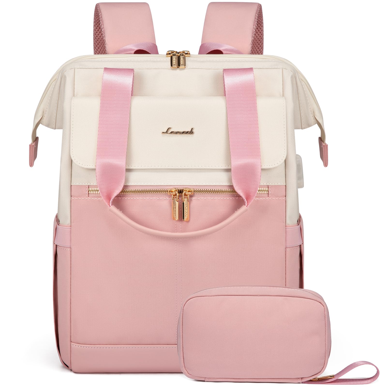 LOVEVOOK Laptop Backpack for Women, 15.6 Inch Work Laptop Bag with USB Port, Fashion Teacher Nurse Backpack Purse, Waterproof Travel Computer Backpack