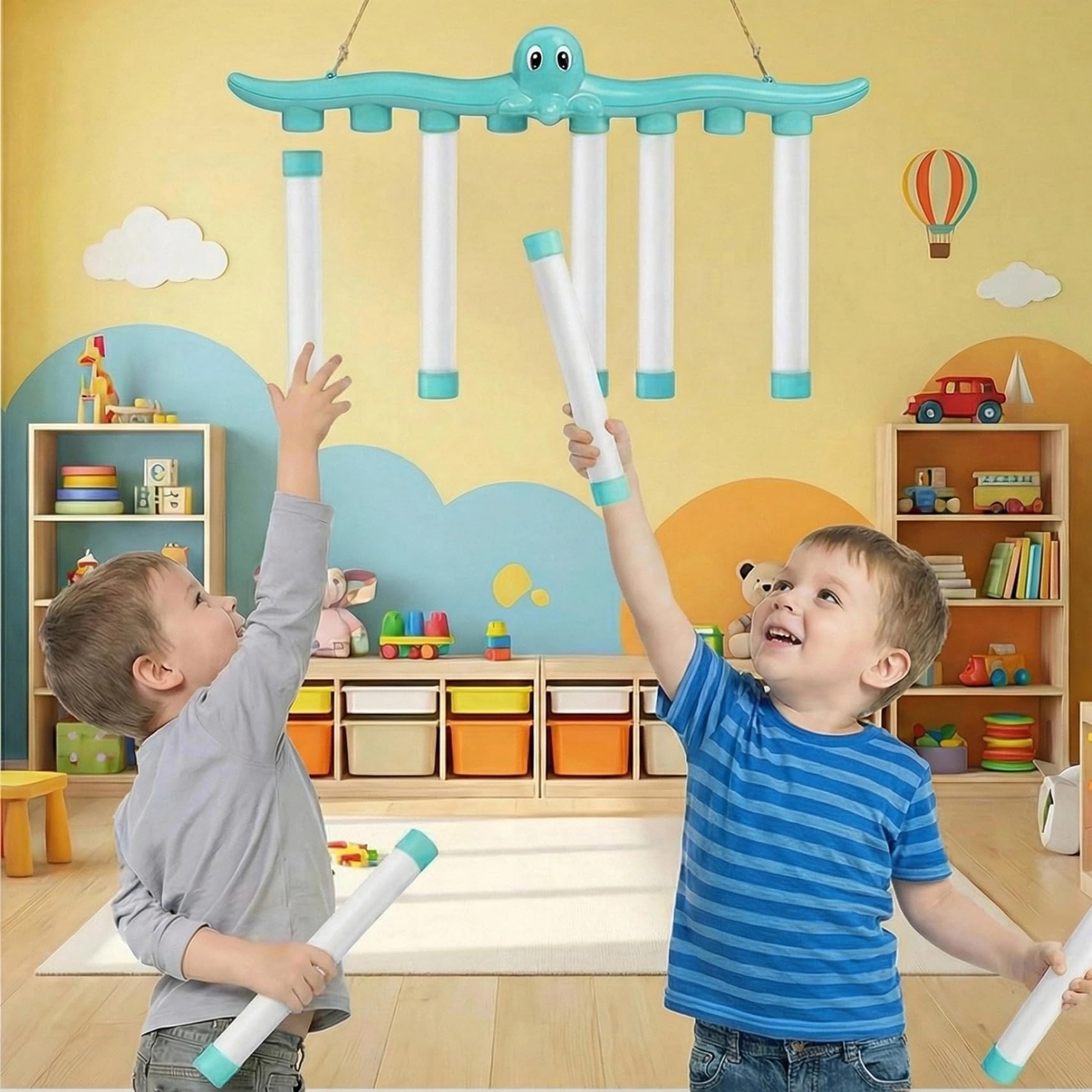 Gcroet Juego Reflex Challenge: Juego de Palos de Captura Recargables por USB con Luces, Juguete de coordinación Ojo-Mano de Velocidad Ajustable para niños, Actividad de Enfoque Familiar, Azul...