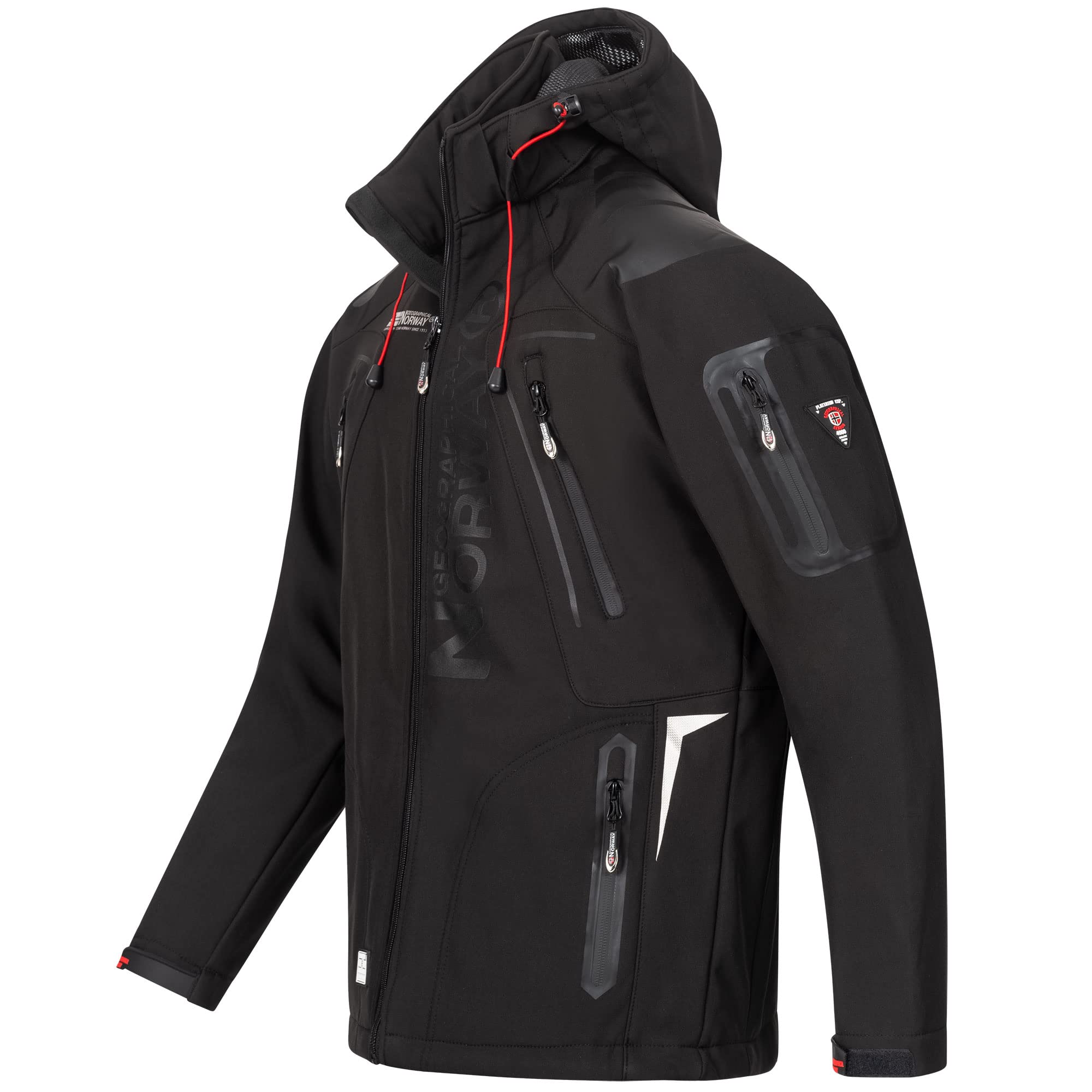 Geographical Norway Tambour Chaqueta Softshell para hombre, negro/negro, M